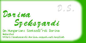 dorina szekszardi business card